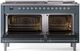 Ilve® Nostalgie II Series 60" Blue Grey Pro Style Dual Fuel Range-2