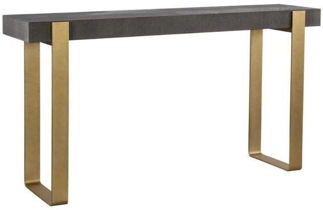 Uttermost® Kea Light Gray Console Table with Brushed Brass Base-0