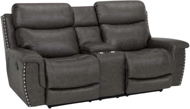 Franklin™ Brixton Holster Steel Power Reclining Console Loveseat-0