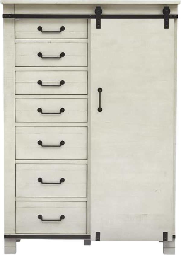 Magnussen Home® Chesters Mill Alabaster/Aged Iron Door Chest-1