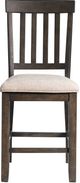 Elements International Stone Charcoal/Cream Slat Back Counter Dining Side Chair-1