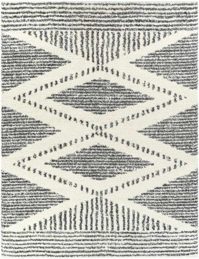 Surya Deluxe Shag Cream/Charcoal 8'x10' Area Rug-0