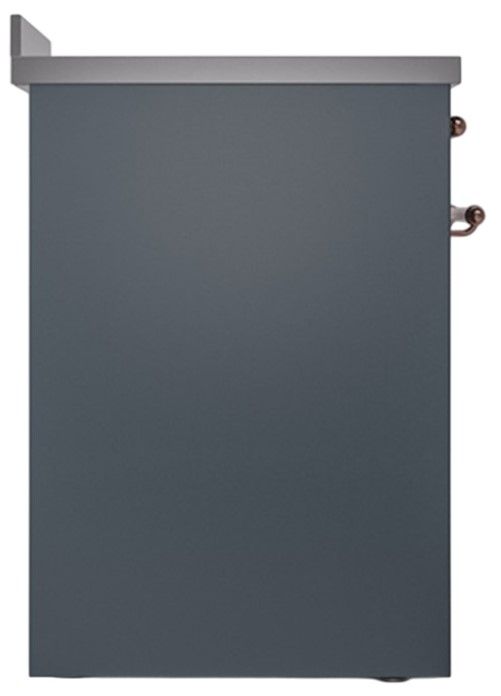 Ilve® Nostalgie II Noblesse 30'' Blue Gray Pro Style Induction Range with Copper Trim-2