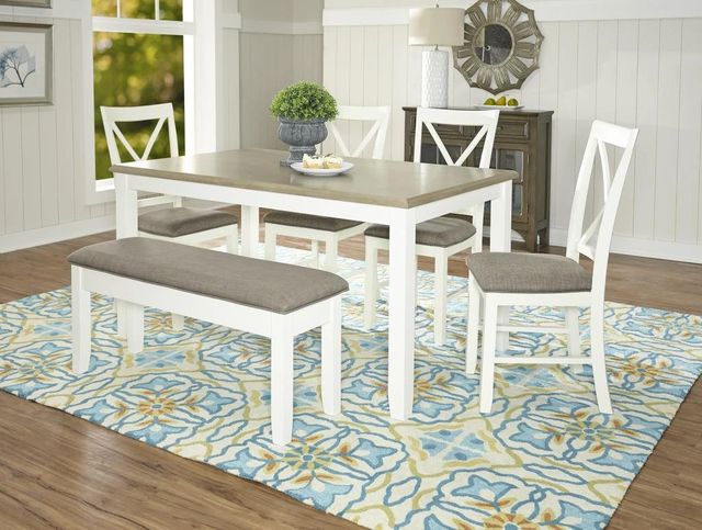 Powell® Jane 6-Piece Taupe/Vanilla White Dining Set-2