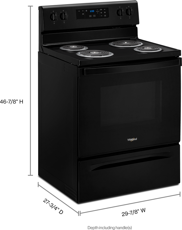 Whirlpool® 30" Black Freestanding Electric Range-2