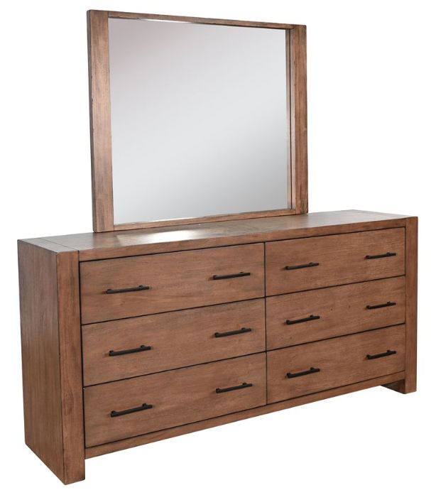 sunny designs dresser Sunny Designs Mid-Century Modern Walnut 6 Drawer Dresser