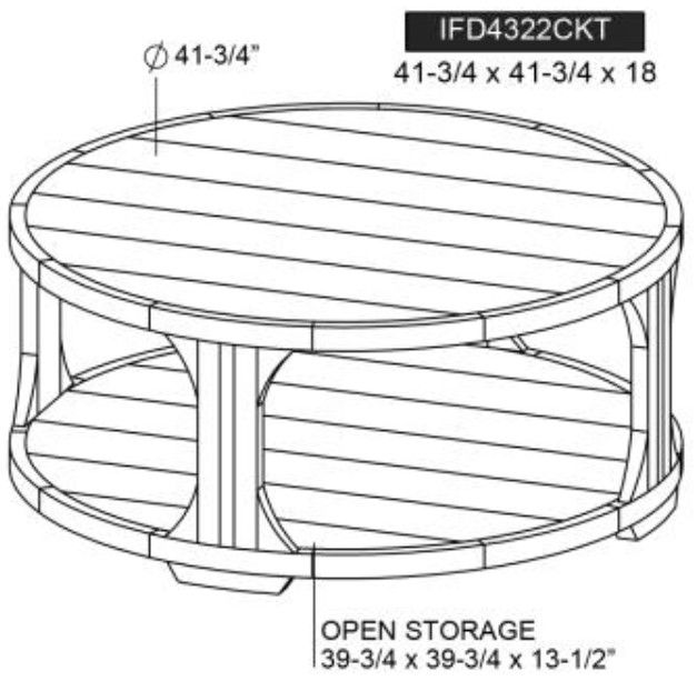 International Furniture Direct Balam Stained White Round Cocktail Table-2