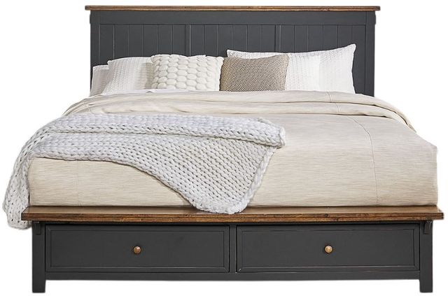 A-America® Stormy Ridge Chickory Black Eastern King Storage Panel Bed-2