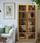 YHD Haya Brown Tall Teak Exposure Cabinet-1