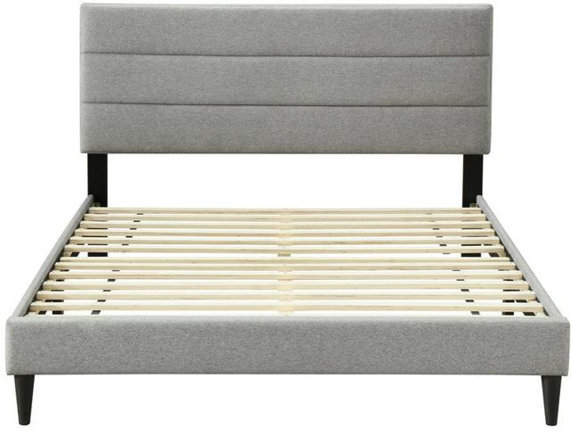 Bernards Willa Gray Upholstered Queen Panel Bed-2