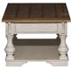 Liberty Furniture Morgan Creek Wirebrushed Tobacco 52" Cocktail Table with Antique White Base-3