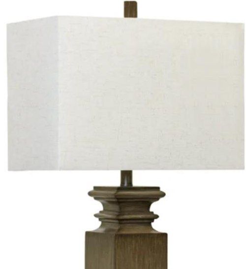 Stylecraft Dark Brown/White Table Lamp -1