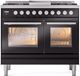 Ilve® Professional Plus II 40" Glossy Black Pro Style Dual Fuel Range-0