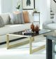 Century® Compositions Black Cocktail Table with Satin Brass Base-2