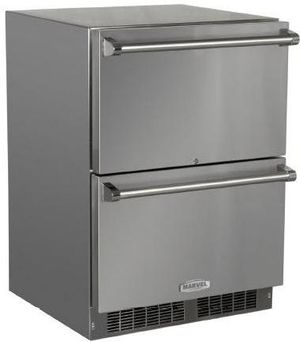Front view of the Marvel 5.0 Cu. Ft. Outdoor Refrigerator Drawers-Stainless Steel