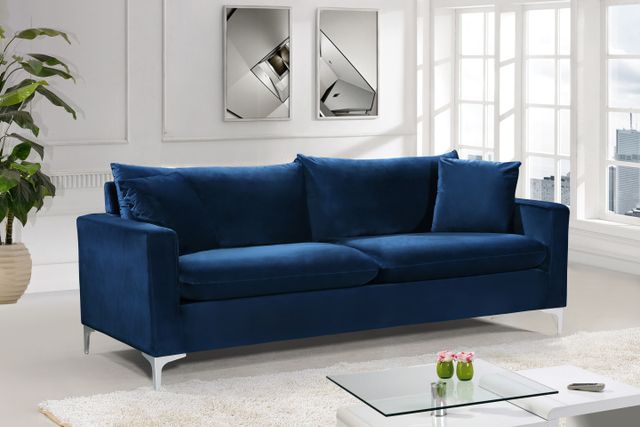 Meridian Furniture Naomi Navy Velvet Sofa-2