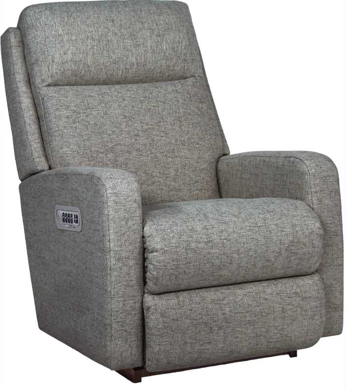 La Z Boy Finley Smoke Power Rocking Recliner with Headrest and Lumbar Great Rooms Furniture and Mattresses