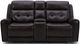 Liberty Furniture Carrington Dark Brown Leather Triple Zero Gravity Power Reclining Loveseat with Console-1