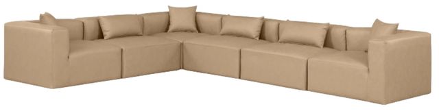 Meridian Furniture Cube 6-Piece Tan Leather Sectional-0