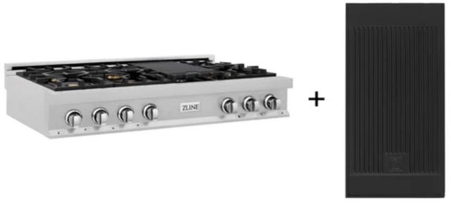 ZLINE Classic 48" Satin Stainless Steel Gas Rangetop with Griddle-1