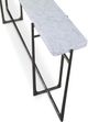 Century® Customizable Calore White Carrera Console Table with Pewter Metal Base-2