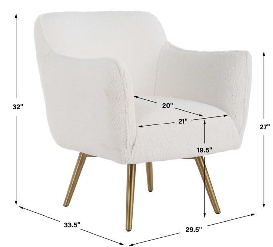 Uttermost® Oasis White Swivel Chair-2