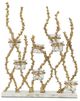 A & B Home Clear/Gold/White Candle Holder-1