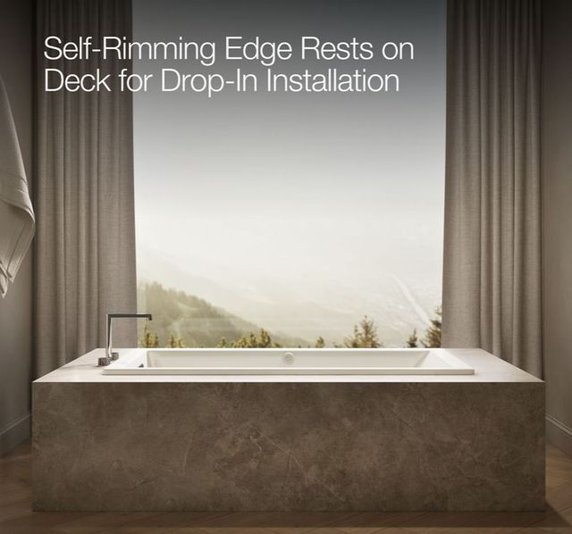 KOHLER® Underscore® Biscuit 66" x 32" Drop-In/Undermount BubbleMassage™ Air Bath with Bask® Heated Surface-3