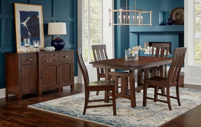 A-America® Henderson Muscavado Brown Trestle Dining Table-2