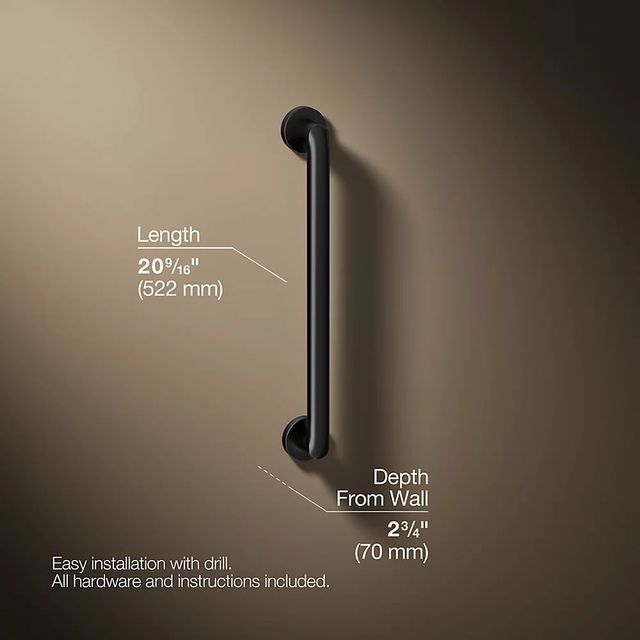 KOHLER® Kumin™ Matte Black 18" Grab Bar-2