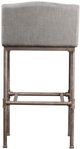 HH2 Home Dillon Gray/Silver Modern Low Profile Wingback Metal Counter Stool-1