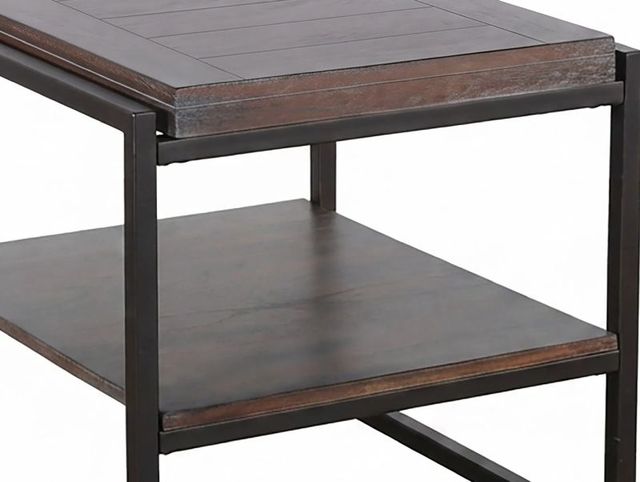 Sunny Designs™ Tyler French Brown End Table with Black Metal Frame-3