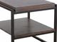 Sunny Designs™ Tyler French Brown End Table with Black Metal Frame-3
