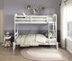 Homelegance® Lani Wire Brushed White Twin over Full Youth Bunk Bed-1