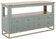 International Furniture Direct Timber Brown/Green Sofa Table with Gold Base-0