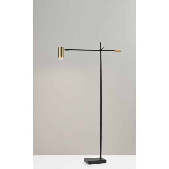 Adesso® Collette Black/Antique Brass LED Floor Lamp-2