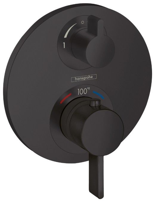 Hansgrohe Ecostat S Matte Black Thermostatic Trim with Volume Control-0
