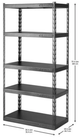 Gladiator® Hammered Granite 36" Wide EZ Connect Rack with Five 18" Deep Shelves-1
