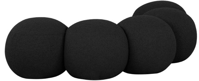 Meridian Furniture Apollo Black 75" Boucle Fabric Upholstered Bench-3