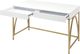 ACME Furniture Lightmane White High Gloss Vanity Desk with Gold Base-3
