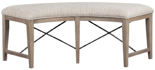 Magnussen Home® Paxton Place Baja Fog/Dovetail Gray Curved Upholstered Bench-1