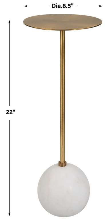 Uttermost® Gimlet Brass Drink Table with White Base-2