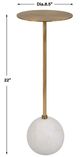Uttermost® Gimlet Brass Drink Table with White Base-2