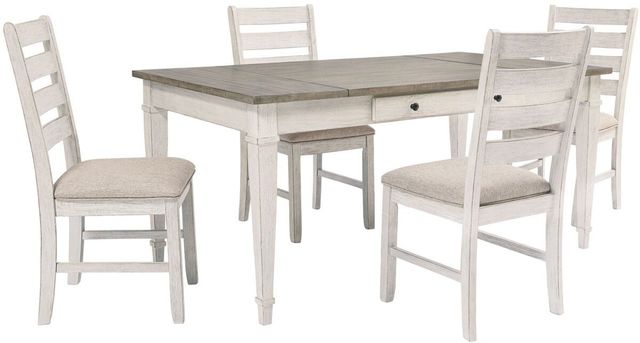 Signature Design by Ashley® Skempton 5-Piece White/Light Brown Dining Set-0