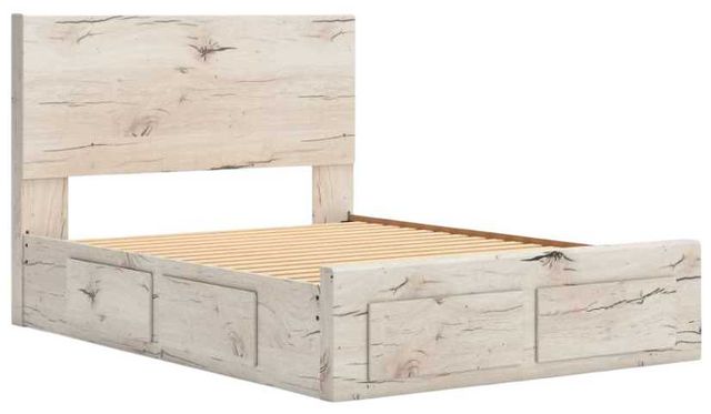 Benchcraft® Lawroy Light Natural 90" Queen Storage Panel Bed-4