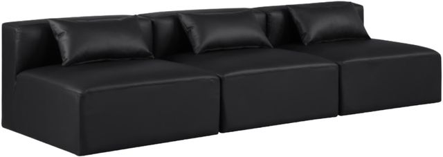 Meridian Furniture Cube 3-Piece Black Sofa-0