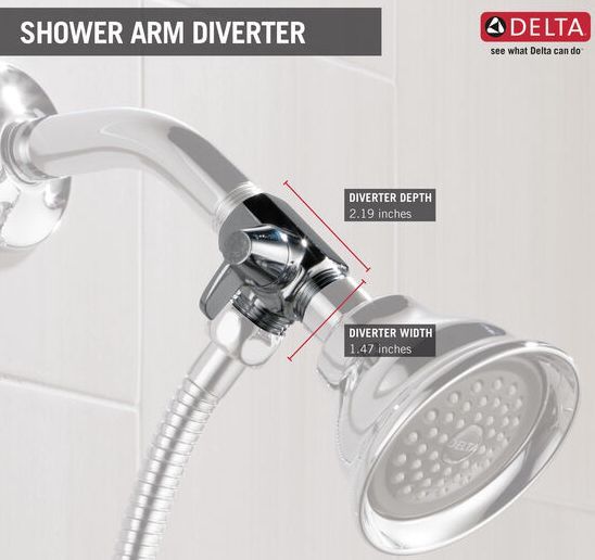 Delta Universal Showering Chrome Shower Arm Diverter for Hand Shower-4