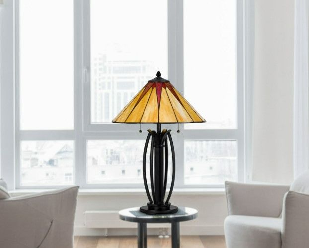 Cal® Lighting & Accessories Tiffany Dark Bronze Table Lamp-3