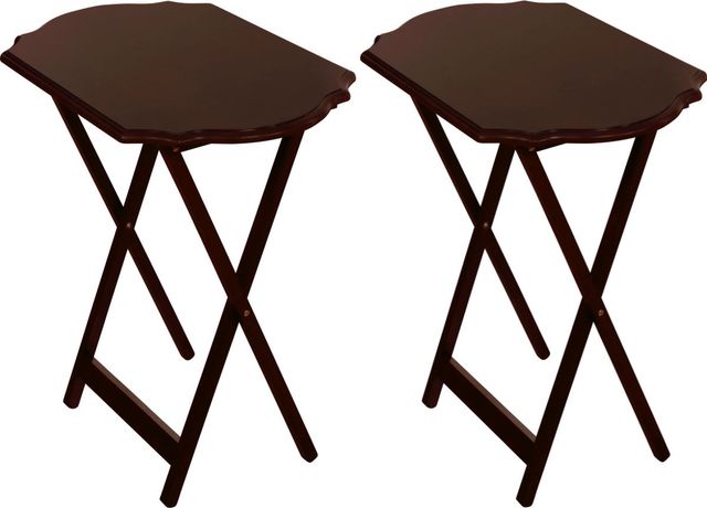 Linon Joelle 2-Piece Espresso Snack Tray Set-0