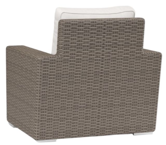 Sunset West Coronado Driftwood Resin Wicker Outdoor Club Chair with Canvas Flax Cushion-3